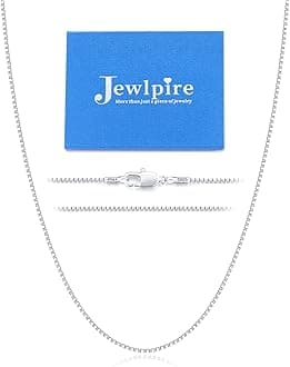 Jewlpire 22K Gold Plated 925 Sterling Silver Chain Necklace for Women, 1.3mm Box Chain Thin & Sturdy Women's Chains Necklaces 14 16 18 20 22 24 26 Inch