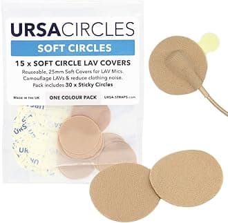URSA Soft Circles: Reusable Soft Covers That Provide a Shield Against the Wind and Camouflage for Lavalier Mics. (15x Soft Circles + 30x Stickies, Beige)