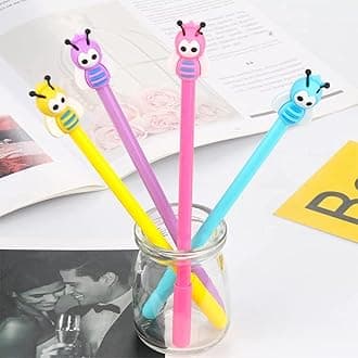 Ballpoint Pens, Cute Bees Gel Pens, 12 Pcs Gift Cute Cartoon Pens Black Ink Signature Pens Great Party Supplies School Supplies Bee Party Favors Gifts Toys for Kids Women Coworkers Hostess Girlfriend