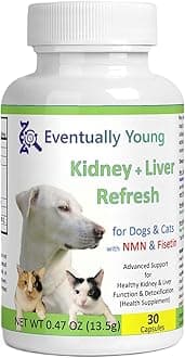 ๐๐๐ฒ๐ป๐๐๐ฎ๐น๐น๐ ๐ฌ๐ผ๐๐ป๐ด 12-in-1 CKD Kidney & Liver Support Restore for Cats & Dogs: Advanced Phosphate Binder w/NMN, Fisetin, Antioxidants, Prebiotic & Probiotic (30 Caps)
