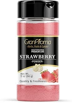GranAroma Strawberry Fruit Powder, Juicy, Zesty, Perfect for Smoothies, Baking, Desserts, and Beverages (2 Ounce)
