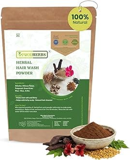 Foodherbs Herbal Hair Wash Powder | Blend of Shikakai, Hibiscus Flower, Fenugreek, Green Gram, Vetiver, Soap Nut | 200 g / 0.44 Lbs | Natural Hair and Scalp Cleanser | Herbal Shampoo | Thanks Giving
