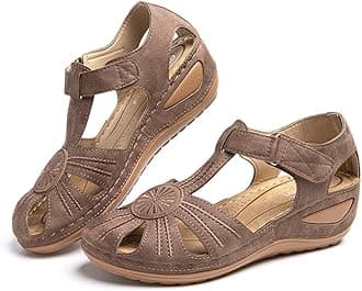 Platform Sandals Women's Summer Wedge Heel Mules Flat Closed Slingback Wedges Sandals Low Shoes Vintage Women Shoes Black Brown Beige Size 35-43 EU