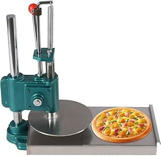 Pizza Dough Press Machine, 9.5" Household Pizza Pastry 304 Stainless Steel Maker w/Dual 0.2in Thick Plates Height Adjustable for Making Hand Pies Bread Molds Pie Crusts