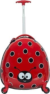 RocklandKids Jr First Hardside Spinner Luggage, Ladybug, Carry-On 19-Inch, Rockland Jr. Kids' My First Hardside Spinner Luggage