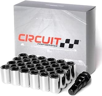 Circuit Performance Tuner Key Acorn Lug Nuts Chrome 12x1.5 Forged Steel (24pc + Tool)
