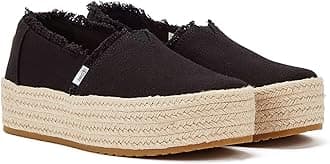 TOMS Womens Valencia Platform Espadrille Flats Casual - Black
