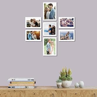 Art Street Photo Frame For Wall Set of 7 White Picture Frame For Home Decoration Size -5x7,5x5,4x6 Inches Ecoseries