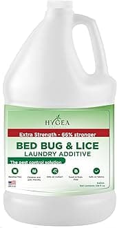 Hygea Natural Extra Strength Lice & Bed Bug Laundry Additive - Gentle, Odorless, and Stain-Free Liquid Laundry Treatment - Child and Pet Friendly - Laundry at Any Water Temperature (1 Gallon)