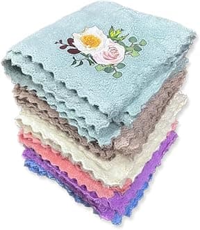 Face Towel/Handkerchief/Rumal Microfiber Small Size -Pack of 12 Pieces - Soft and Super Absorbent Face Towels for Women's Kids and Newborn Babies - 25x25 CM - 1 Dozen