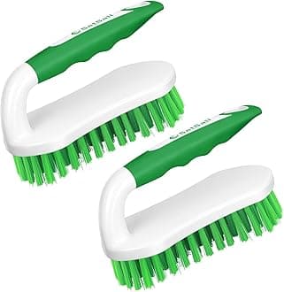 SetSail Scrub Brush, Heavy-Duty Scrub Brushes for Cleaning with Stiff Bristles Cleaning Brush for Shower, Bathroom, Carpet, Kitchen and Bathtub Scrubber - 2 Pack Green