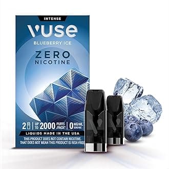 Blueberry Ice Extra Intense Flavour Pods, Pack of 2, 2ml, Puff Activated, up to 2000* Puffs per Pack, Compatible with Vuse Pro and GO RELOAD Devices, 0mg Strength, Nicotine-Free Vaping**