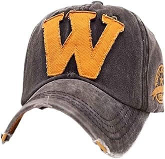 Devil Unisex W Letter Retro Snapback Denim & Cotton Baseball Cap-(Pack of 1)