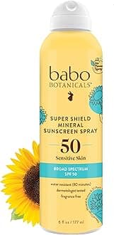 Sheer Mineral Sunscreen Spray SPF 50 with 100% Mineral Active Ingredients - for Babies, Kids or Extra Sensitive Skin - Ultra Sheer, Water-Resistant, Vegan & Fragrance-Free - 6 oz.