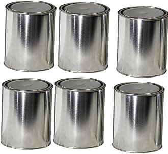 Empty Metal Quart Cans (6)
