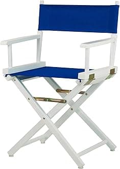 18" Director's Chair White Frame with Royal Blue Canvas