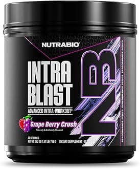 Intra Blast and Pre-Workout Powder - Advanced Electrolyte Performance Drink - Amino Acid Recovery, EAA/BCAA Formula - Non-GMO and Gluten Free - Grape Berry Crush - 30 Servings