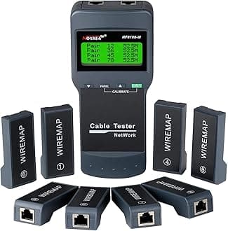 Network Cable Tester - NOYAFA Cable Wire Fault Finder for RJ45 Cat5, Cat6, 5e, 6e Measure Length, Locate The Breakage Point, Check Wiring Error with 8 Far-end Passive Test Jacks