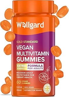 Vegan Multivitamin Gummies - Chewable Multivitamins Adults, 60 Vitamin Gummies, Orange Flavour (Adult Gummies)