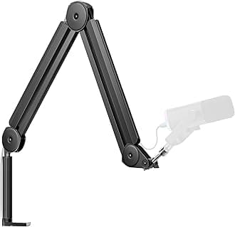 Mic Boom Arm Microphone Stand Cable Management for Blue Yeti FIFINE AM8 K669B HyperX QuadCast S SoloCast AT2020 Shure SM7B MV7 and Other Microphone