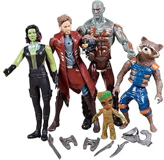 6.27 inch Movie Superhero Action Figures Toys Characters Perfect for Themed Parties for Kids Ages 3 and Up (5 Pcs Guardians-Galaxy)