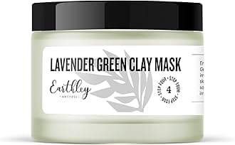Earthley Wellness Face Mask, Healthier Skin, Reduces Oils, Soothes Skin Inflammation (Lavender Green Clay Mask, 2oz.)