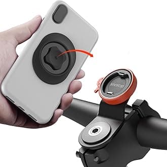 SinceTop Bicycle Smartphone Holder, Easy to Attach and Remove, MTB Road Bike, Smartphone Holder, Bicycle, Mobile Holder, Made of Aluminum, Stronger One-Hand Operation, Portable Rest for Cross Bikes and Mountain Bikes, 4.7 - 7.3 inches, Android and iPhone Compatible Bicycle Smartphone Holder