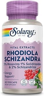Solaray Rhodiola and Schizandra Supplement, 500 mg | 60 Count