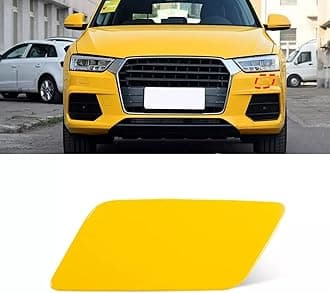 Front Bumper Headlight Washer Cover Cap for Audi Q3 2016 2017 2018 8U0955276E (Yellow, Left)