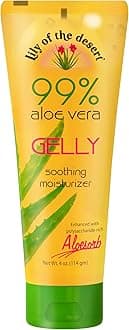 Lily Of The Desert Gelly Moisturizer - 99% Organic Aloe Vera Gel for Skin, After Sun Care with Aloe, Vitamin E Oil, and Vitamin C for Sunburn Relief, 4 Fl Oz