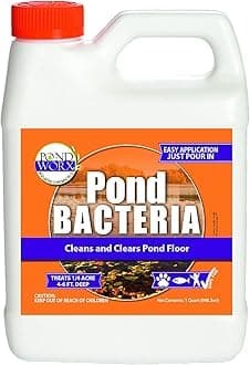 Pondworx Pond Bacteria - Formulated for Large Ponds, Water Features and Safe for Koi - 32ounes (Quart)