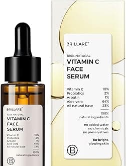 10% Vitamin C Serum, Bright & Glowing Skin with Probiotics & Aloe Vera, Reduces Dull Skin Tone & Dark Spots, 100% Natural Face Serum, 30ml