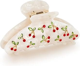 Acrylic Hair Clips Claws For Women With The Rhinestone Pattern In Red Cherry Shape Hair Clip For Thick Hair Hair clips for styling sectioning 1PC