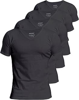 ComfneatMen's Undershirts 100 Percent Cotton Underclothing Comfy V-Neck T-Shirts (4-Pack/6-Pack)
