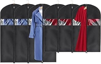 Univivi Hanging Garment Bags Suit Bag for Storage and Travel 40/50 inch,(Set of 6) Anti-Moth Protector, Washable Suit Cover for T-Shirt, Jacket, Suits, Dresses, Coats, [Upgraded Version]