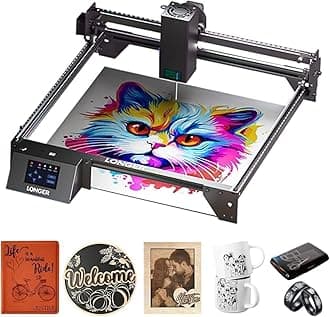 Longer New Upgrade RAY5 20W Laser Engraver,20000mW Output,32-bit Motherboard, 130W CNC Laser Cutter,App Offline Control, DIY Engraver Tool for Metal/Glass/Wood,Engraving Speed to 24,000 mm/min