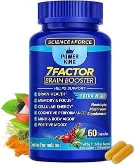Brain Supplements for Memory & Focus - Nootropic Brain Health - Cognitive Performance, Clarity, Energy, Mental Vigor, Shilajit - Alpha Choline, Lion's Mane, Bacopa, 18 Premium Ingredients