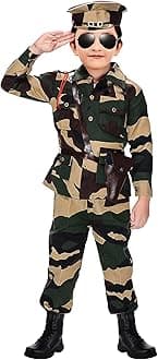 Chandrika Cotton Blend Kids Indian Army Jungle Print Costume Dress For Boys (7-8 YEARS)