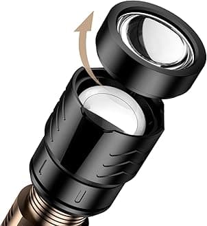 SKYFIRE Rechargeable Flashlight High Lumens,LED Flashlight with Ignition Lens,Zoomable,Four Modes,Waterproof Bright Flash Light for Camping Essentials,Outdoor,Home-Only Lens(No Flashlight