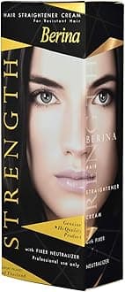 Berina Hair Straightener Cream - Protects from Damage, Smoothes and Detangles Effortlessly for Longer-Lasting Straight Hair (60gm Pack of 1)