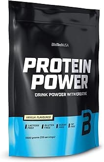 BioTechUSA Protein Power | High Protein, Sugar-Free, Lactose-Free, Gluten-Free | Added Creatine, 1 kg, Vanilla