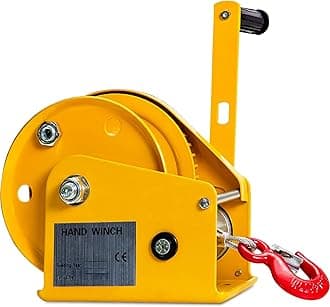 1200/1800/2600 lbs Manual Winch, Manual Winch Heavy Duty with Automatic Brake and Wire Rope, Manual Boat Winch for Towing and Lifting Heavy Objects, Professional Lifting Tools20m