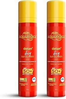 Detan+ Dewy Sunscreen For All Skin Types With Cherry Tomato & Hyaluronic Acid With Spf 50+ & Pa++++ - 50G (Pack Of 2)