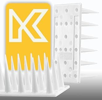 KADAX 6 x Plastic Bird Repellent, 51 x 4 x 3.5 cm, Animal Repellent, 3 Rows, Spikes for Cats, Martens, Doves, Fence, Windowsill, Roof, Pigeon Repellent, Bird Protection, Robust (6, White)