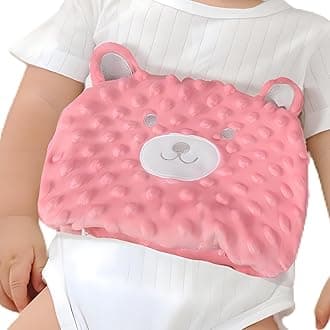 Baby Colic and Gas Relief - Cassia Seed Heated Tummy Wrap,Baby Heating Pad Swaddle Belt Relieves and Soothes Gas,Bloating and Upset Stomach (Pink)