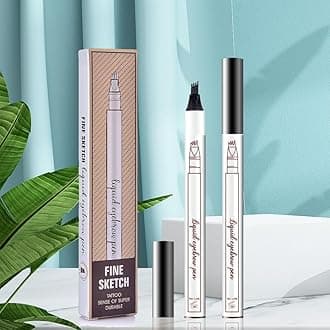 MY COLORS Eyebrow Pen, Liquid Eyebrow Pen, Waterproof Brow Pencil with Eyebrow Tattoo Pen, Smudgeproof Long Lasting Fine Sketch Microblading Pen, (03 - DARK BROWN)