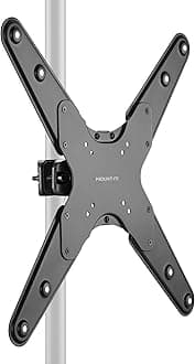 Mount-It! TV Pole Mount, Universal TV Bracket with VESA 75x75 to 400x400, Fits TVs and Monitors 32" - 55", Clamp Fits Poles from 1.1" to 1.96", Swivel Tilt Rotation, for POS, Trade Shows, Gazebo etc