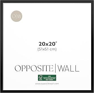 Opposite Wall (20x20 in | 51x51 cm) Black Solid Oak Wood Picture Frame Poster Frame Photo Frame
