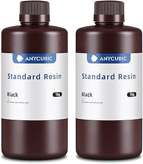 ANYCUBIC 3D Printer Resin, 405nm SLA UV-Curing Resin with High Precision and Quick Curing & Excellent Fluidity for LCD 3D Printing (Black+Black, 2kg)