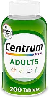 Centrum Adult Multivitamin/Multimineral Supplement with Antioxidants, Zinc, Vitamin D3 and B Vitamins, Gluten Free, Non-GMO Ingredients - 200 Count